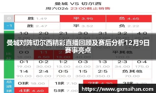 曼城对阵切尔西精彩直播回顾及赛后分析12月9日赛事亮点